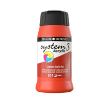 Load image into Gallery viewer, Daler Rowney System 3 Acrylic 500ml - Cadmium Scarlet Hue -
