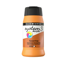 Load image into Gallery viewer, Daler Rowney System 3 Acrylic 500ml - Fluorescent Orange -