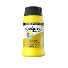 Load image into Gallery viewer, Daler Rowney System 3 Acrylic 500ml - Fluorescent Yellow -

