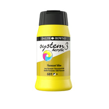 Load image into Gallery viewer, Daler Rowney System 3 Acrylic 500ml - Fluorescent Yellow -