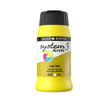 Load image into Gallery viewer, Daler Rowney System 3 Acrylic 500ml - Lemon Yellow - Paint
