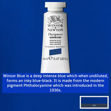 Load image into Gallery viewer, Winsor and Newton Designers Gouache - 14ml / Winsor Blue
