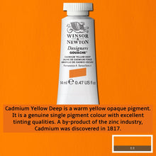Load image into Gallery viewer, Winsor and Newton Designers Gouache - 14ml / Cadmium Yellow Deep