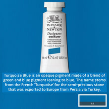 Load image into Gallery viewer, Winsor and Newton Designers Gouache - 14ml / Turquoise Blue

