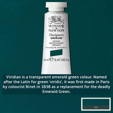 Load image into Gallery viewer, Winsor and Newton Designers Gouache - 14ml / Viridian