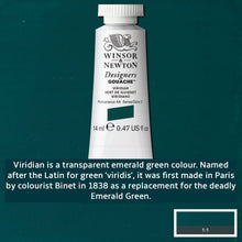 Load image into Gallery viewer, Winsor and Newton Designers Gouache - 14ml / Viridian
