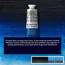 Load image into Gallery viewer, Winsor and Newton Winton Oil Paints - 37ml / Prussian Blue -