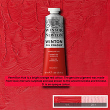 Load image into Gallery viewer, Winsor and Newton Winton Oil Paints - 37ml / Vermillion -
