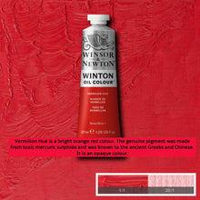 Load image into Gallery viewer, Winsor and Newton Winton Oil Paints - 37ml / Vermillion -