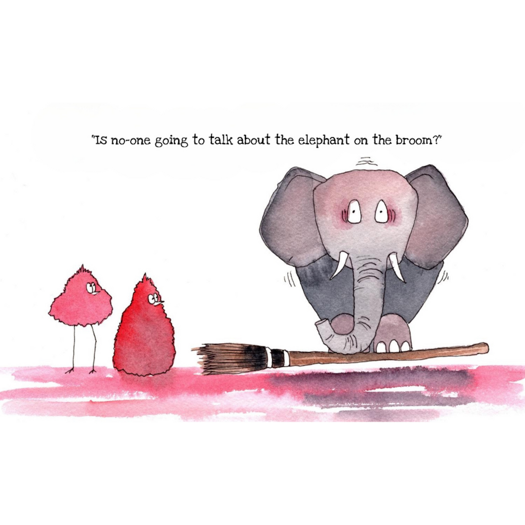 Elephant on the broom