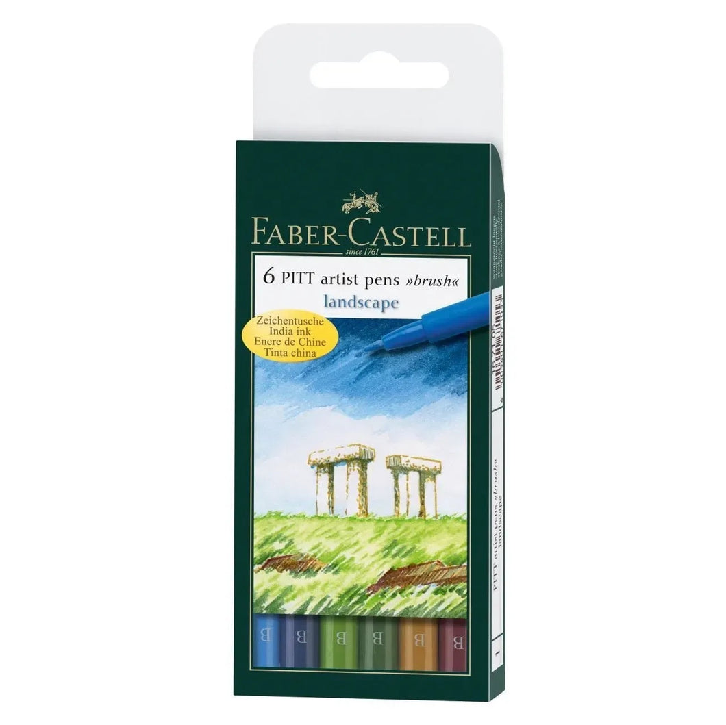 Faber Castell Set of 6 Pitt Brush Pens (Landscape)