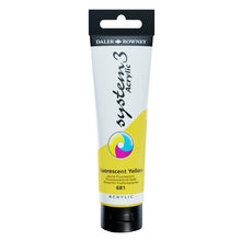 Load image into Gallery viewer, Daler Rowney System 3 Acrylic 59ml - Fluorescent Yellow -
