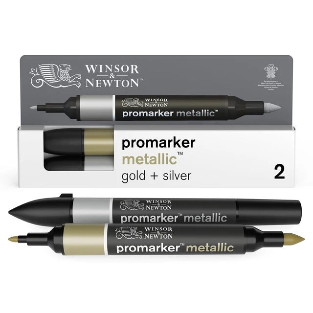 Gold and Silver Winsor and Newton Promarkers