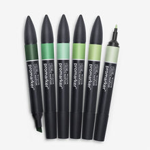 Load image into Gallery viewer, Green Tones Winsor and Newton Pro Markers
