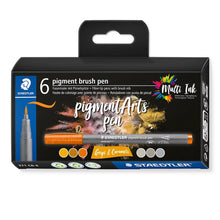 Load image into Gallery viewer, Staedtler Pigment Brush Pens sets of 6
