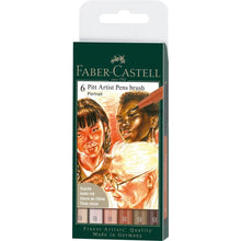 Load image into Gallery viewer, Faber Castell Set of 6 Pitt Brush Pens (Portrait)
