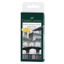 Load image into Gallery viewer, Faber Castell Set of 6 Pitt Brush Pens (Grey)
