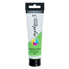 Load image into Gallery viewer, Daler Rowney System 3 Acrylic 150ml - Fluorescent Green -
