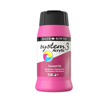 Load image into Gallery viewer, Daler Rowney System 3 Acrylic 500ml - Fluorescent Pink -
