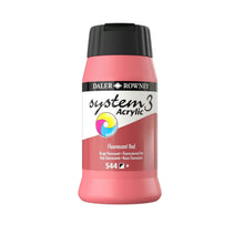 Load image into Gallery viewer, Daler Rowney System 3 Acrylic 500ml - Fluorescent Red -
