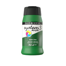 Load image into Gallery viewer, Daler Rowney System 3 Acrylic 500ml - Hooker’s Green - Paint
