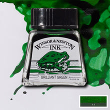 Load image into Gallery viewer, Winsor and Newton Drawing Ink - 14ml / Brilliant Green
