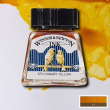Load image into Gallery viewer, Winsor and Newton Drawing Ink - 14ml / Canary Yellow
