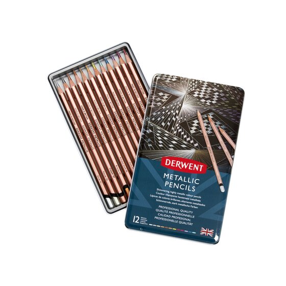 Derwent Metallic Pencil Tin of 12