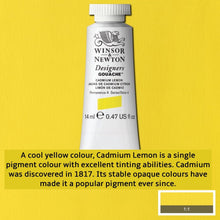 Load image into Gallery viewer, Winsor and Newton Designers Gouache - 14ml / Cadmium Lemon
