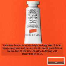 Load image into Gallery viewer, Winsor and Newton Designers Gouache - 14ml / Cadmium Scarlet
