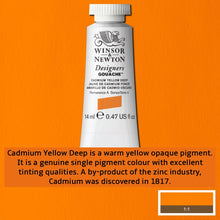 Load image into Gallery viewer, Winsor and Newton Designers Gouache - 14ml / Cadmium Yellow Deep
