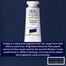 Load image into Gallery viewer, Winsor and Newton Designers Gouache - 14ml / Indigo
