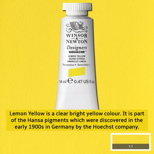 Winsor and Newton Designers Gouache - 14ml / Lemon Yellow