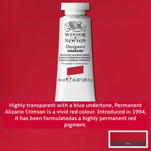 Load image into Gallery viewer, Winsor and Newton Designers Gouache - 14ml / Permanent Alizarin Crimson
