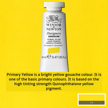 Load image into Gallery viewer, Winsor and Newton Designers Gouache - 14ml / Primary Yellow
