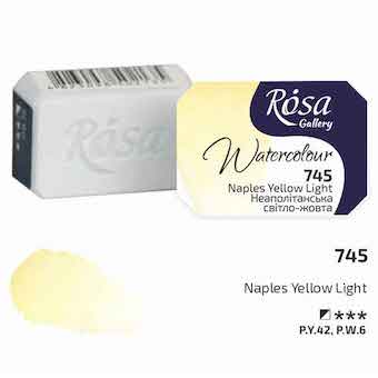 Rosa Full Pan Watercolours - Naples Yellow Light